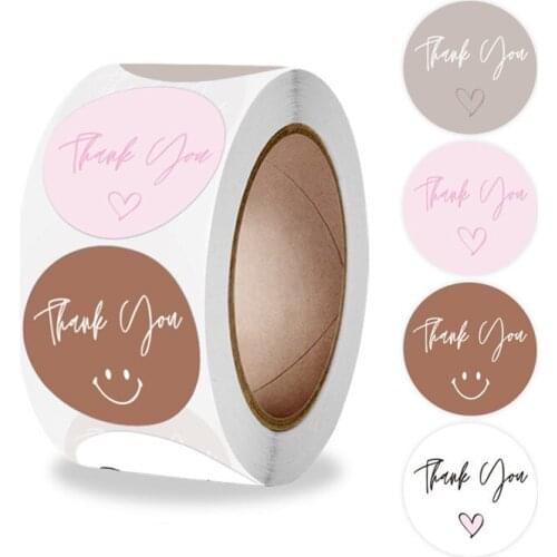 2.5cm Merci Thank You Stickers for Party Wedding Xmas Stickers Packaging Seal Labels Stickers Baking Dragee Gift Bag Decorative