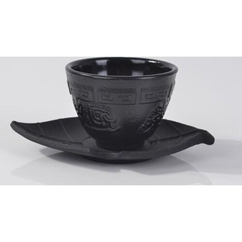 2017 Cast Iron Teacups With Pad Set Genuine 4 Pcs Japanese Tea Cups Pads Drinkware 100ml Handmade Kung Fu Coffee Tools Top-grade