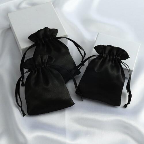 50 Silk Stain Jewelry Bag Drawstring Bag with Ribbon for Jewelry Hair Travel Watch Diamond Bead Ring Makeup Gift Packaging Pouch