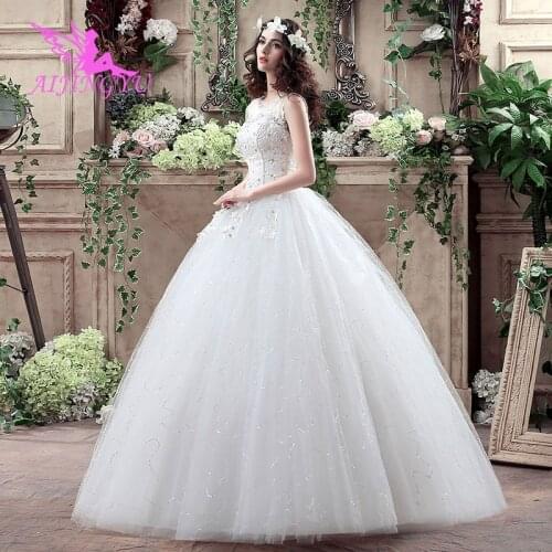 AIJINGYU 2021 floor length new hot selling cheap ball gown lace up back formal bride dresses wedding dress WK248