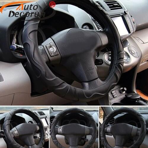 AutoDecorun Faux Sheep Car Wheel Steering Cover For Nissan Murano Qashqai Sunny Patrol Quest CIMA Cars Steering Cover Wheel Hubs