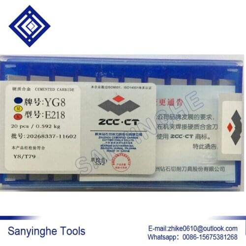 Free shipping high quality 20pcs/lots YG8 E218 / E219 / E220 / E221 / E222 carbide welding inserts brazed insert blade tools