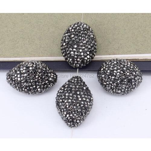 10pcs Oval shape Crystal Rhinestones Connector Beads,Charm Gem stone Spacer Beads For Jewelry Making