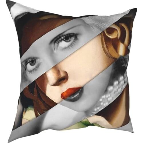 Girl With Gloves By Tamara De Lempicka Throw Pillow Cover Throw Pillow Casual Pillowcover Home Decor