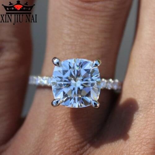 European and American classic 4-claw sparkling Rhinestone Princess Wedding Ring glamour girls leisure party CZ high-quality jewe