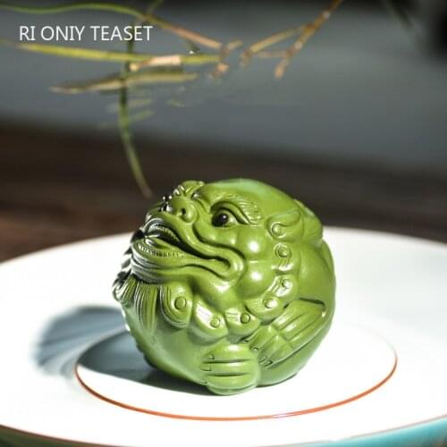 Yixing Purple Clay Tea pet Ornaments Animal Model Figurine Handmade Sculpture Crafts Chinese Tea Set Decors Home Garden Art Gift