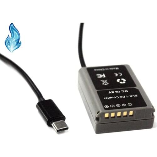 Type C Cable to PS-BLN-1 Dummy Battery PS-BLN1 DC Coupler for OM-D E-M5 II 2 E-M1 PEN E-P5 Digital Cameras