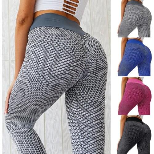 Grid Tights Yoga Pants Women Seamless High Waist Leggings Breathable Gym Push Up Clothing Girl Yoga Pant