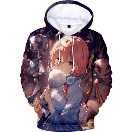 Kawaii Nakano Miku 3D Hoodies Manga Hoodies Boys/Girls/Kids Sweatshirts The Quintessential Quintuplets Hoodie Anime Clothes