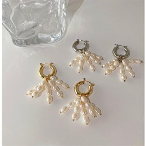 YANGLIUJIA Fashion Freshwater Pearl Earrings Sweet Elegant Tassel Earrings Ms Jewelry Beach Earrings Christmas Gift