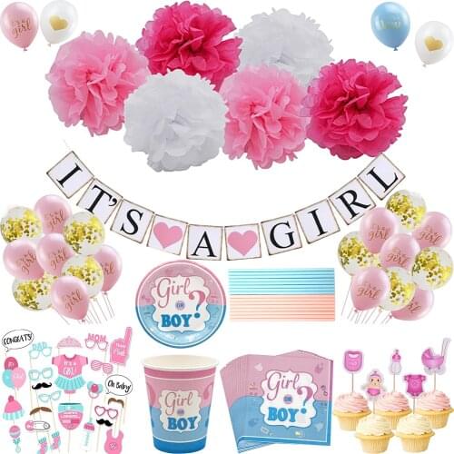 Baby Shower party Decorations Set Its a Boy Its a Girl oh baby Balloons Gender Reveal Kids for Baby Shower party decoration