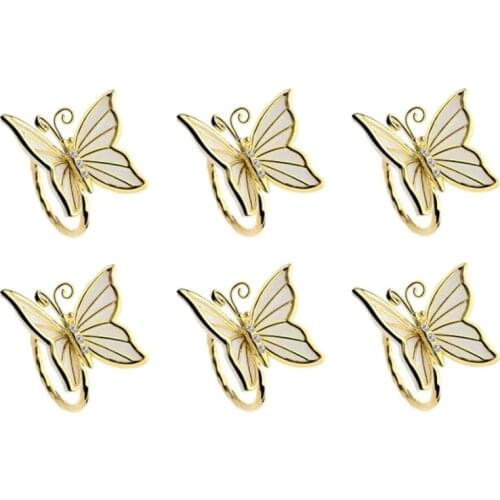 Napkin Rings Set of 6 Serviette Buckle Holder Handmade Decorations for Easter, Family Gathering