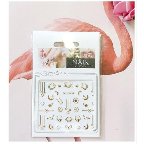 3D bronzing and gold nail art nail decal set