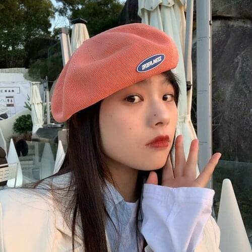 2021 new Beret Hat Women Korean Versatile Forward Hats Cool Sun Hat Ladies Solid Color Summer Painter Hat Womens berets cap