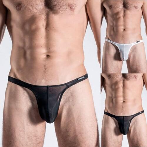New Hot Sale Mens Sexy Underwear T-Back G-String Briefs Breathable Bikini Tangas Thong Lingerie Fashion Bulge Pouc Thong Male