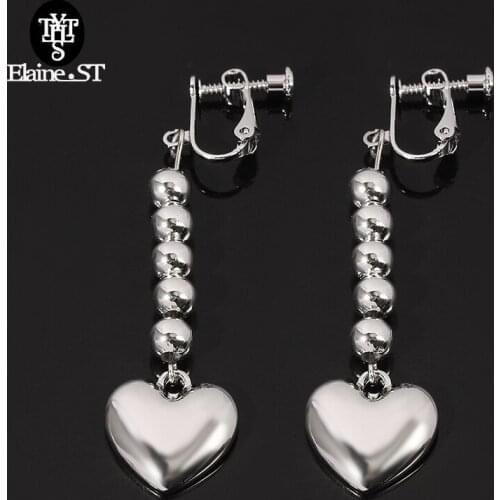 Heart earrings Full-time Hunter Hisoka Heart Ear Clip for women Popular Silver Color cosplay earrings Jewelry gift Free shipping