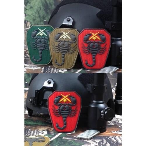 Scorpion Unit PVC The Military Embroidered Patch Embroidery Badges for clothing backpacks Fabric Military DIY Hat Hook& Loop