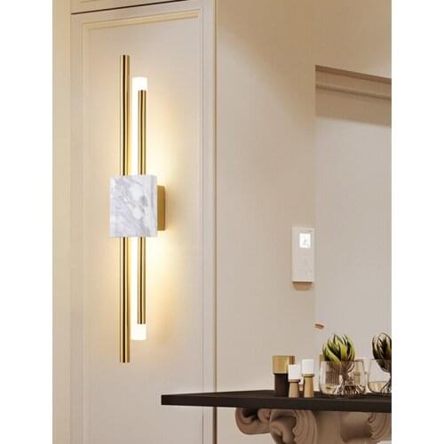 Modern Marble Wall Lamp For Living Room Bedroom Loft Nordic Decor Home Bedside Led Wall Light Bathroom Fixtures Mirror Light