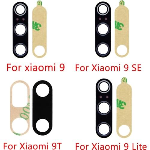 2pcs/lot For xiaomi 9 SE 9T Lite Rear Back Camera Glass Lens Cover with sticker Adhesive Tape replacement Repair