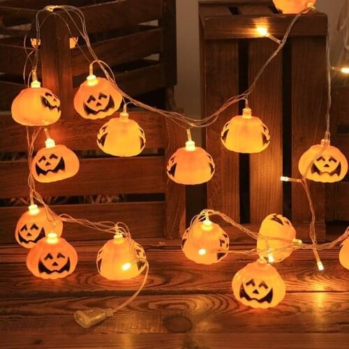 1.5M 10 Lamps LED Ghost String Lights Halloween Props Pumpkin Skull Bat LED Light String Halloween Party Decoration