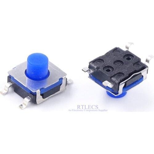 100 pcs IP67 Waterproof Tact Switch 6.2x6.2 mm Soft Feeling Silicone SMT Height 3.5mm 4.3mm 5.0mm Washable Tact Switch Momentary