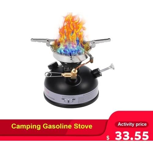 Camping Gasoline Stove Portable Outdoor Stove Mini Liquid Fuel Alcohol Diesel Camping Picnic Burner Petrol Oil Stove Cookware