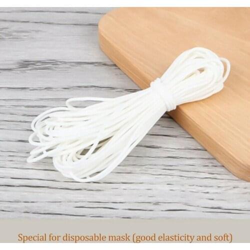 3mm Mask Rope Round Elastic Band Diy Material .5M 10M 20M White Mask Elastic Rope New