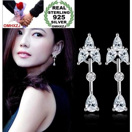 OMHXZJ Wholesale jewelry Fashion joker star for Woman Bride Gift Small Pure Fresh Leaves 925 Sterling Silver Stud Earrings YS277