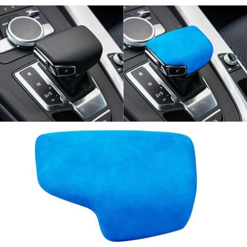 Suede Car Gear Head shift Knob Cover for AUDI A4/S4 A5/S5 RS4/RS5 Q5/SQ5 Q7 Gear shift Handle Ball Collars Auto Accessories