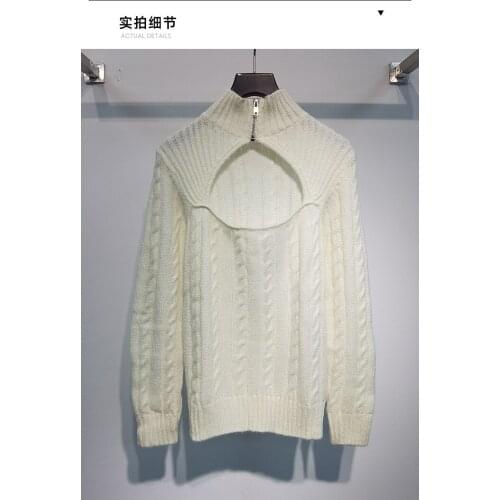 2021 women fashion Turtleneck hollow sweater wool knit sweater hd210811