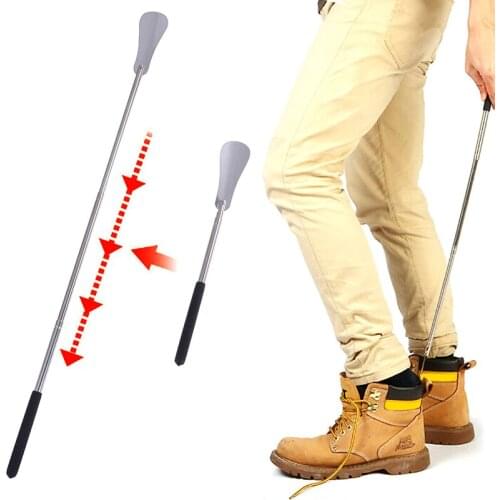 1PC Hot Sale Adjustable Metal Shoehorn Professional Stainless Steel Handle Shoe Horn