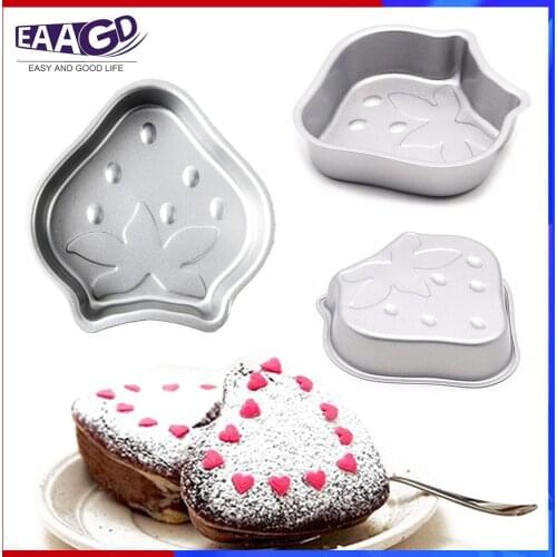 1Pcs Not stick carbon steel Cake Mold Muffin Cupcake Baking Dishes Strawberry Form to Bake Cake Dessert Decorating Tools