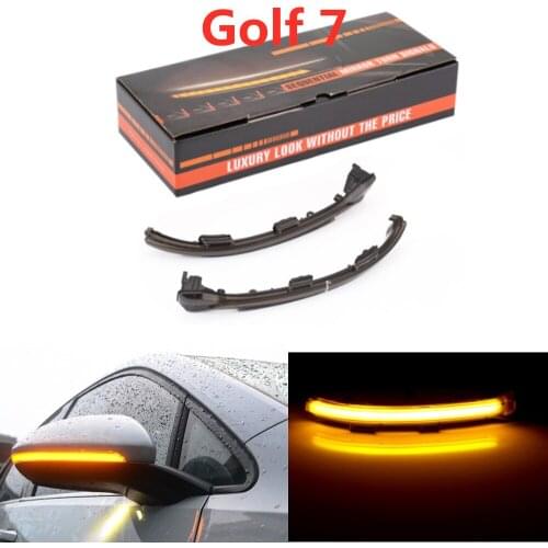 2Pcs Dynamic Blinker LED Turn Signal Rline Side Mirror Light for VW Golf MK7 7.5 7 GTI R GTD 2015 2016 2018
