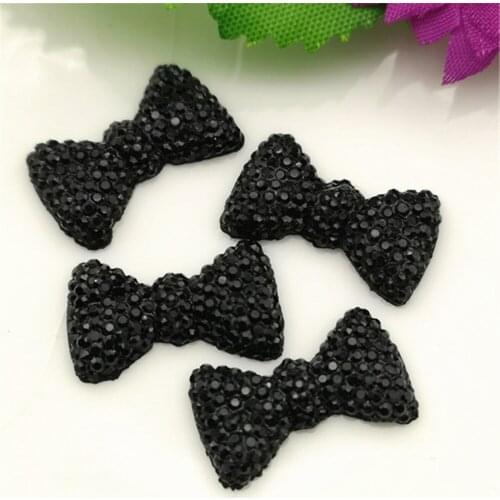 20PCS 12*20mm Mixed Color Flatback Bow tie Resin Rhinestone DIY decoratio