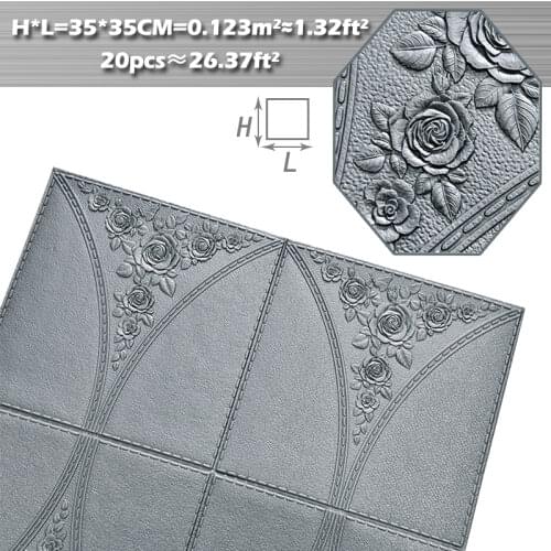 20Pcs Thicken 3D DIY Home Decor Wall Stickers Living Room Waterproof Foam Panels Bedroom Self-Adhesive Wallpaper Art Decals