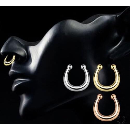 3color Piercing Fake Septum Nose Ring Septum Fake Nose Piercing Fake Septum Ring Piercing Septo Falso Body Jewerly,Fast Shipping
