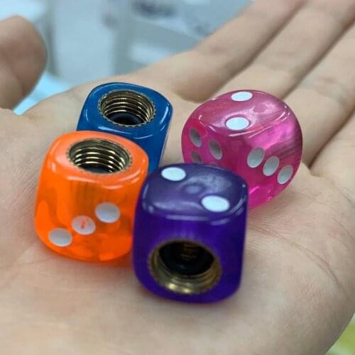 4Pcs Aluminium Alloy Dice Sieve Dice Valve Cap Multi-Color Valve Cover Universal Gas Zui Gai Tire Cap For Car Accessories