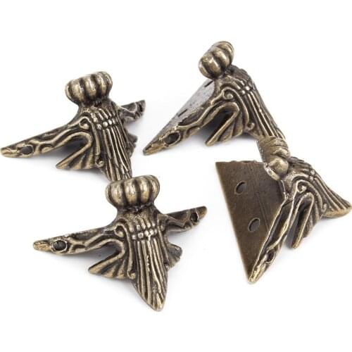 40x30mm Antique Bronze Corner Pad Edge Pad Decorative With Mounting Screws Pack Of 4