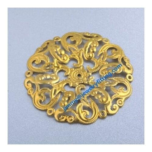 800pc brass 44mm filigree flower components jewelry findings color can be plated