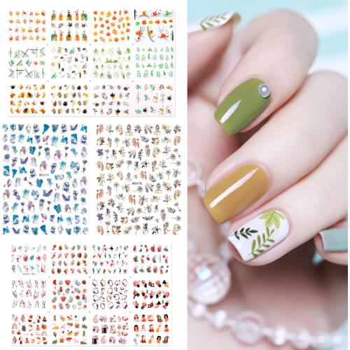 Nail Sticker Abstract Women Face Flower Leaf DIY Sliders for Nail Inscriptions Manicure Nail Art Decoration Water Transfer Decal