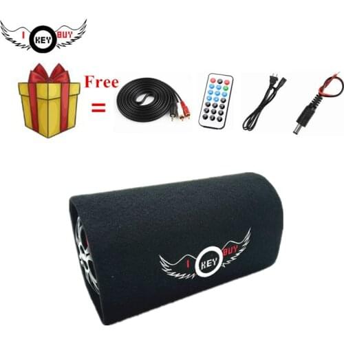 5 Inch Car Audio Active Subwoofer 12V 220V with Bluetooth for Auto Under Seat Hifi Home 120W 4 Ohm Motorcycle Speaker Wood Box