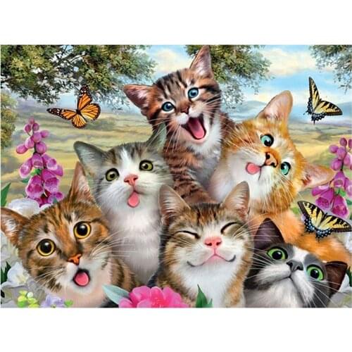 5D DIY Grimace Cat Diamond Painting animal Cartoon children Full Drill Nouveaute Mosaic Embroidery Cross Stitch home decoration