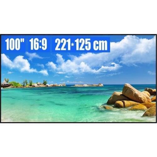 ALR Ambient Light Rejecting Fixed Frame Projection Screen 100" Ultra-Narrow Border Black Crystal Anti-Light Projector Screen