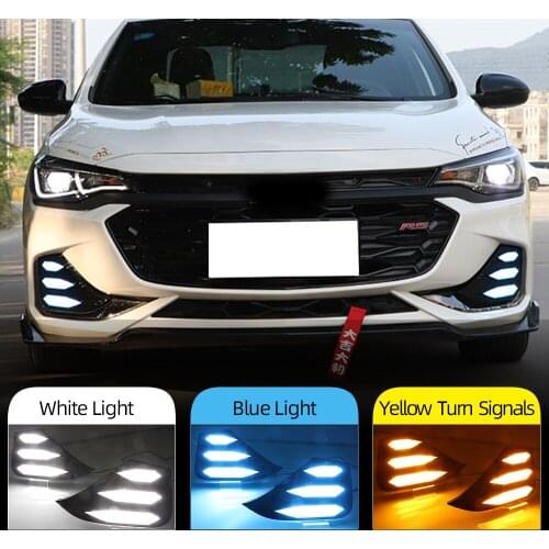 Car Flashing 1 Pair DRL LED Daytime Running Lights Fog Lamp Yellow Turn Signal Lamp For Chevrolet Monza RS 2019 2020