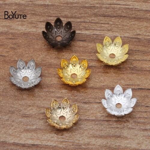 BoYuTe (200 Pieces/Lot) Wholesale Metal Brass Stamping 9MM Flower Bead Caps Diy Hand Made Jewelry Accessories