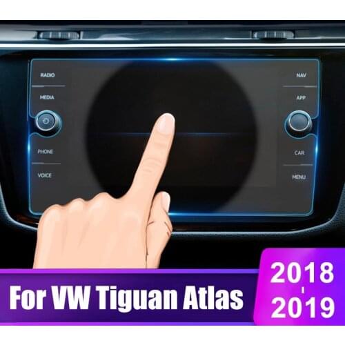 8 inch For Volkswagen VW Tiguan Atlas 2018 2019 Tempered Glass Car GPS Navigation Screen Protector Film LCD Protective Sticker