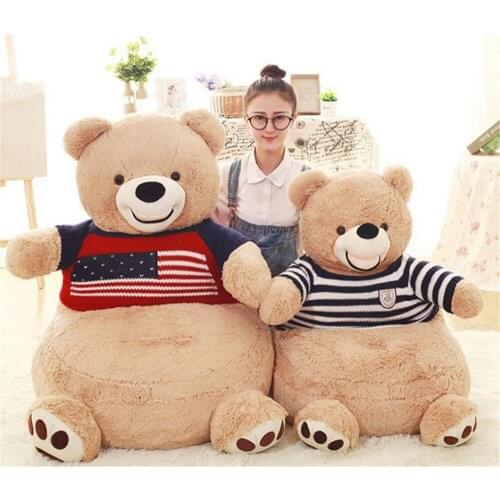 Fancytrader Pop Cartoon Bear Plush Luxury Sofa Anime Bears Chair Tatami Cushion for Kids and Adults Gift Decoration