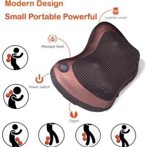 Home Car Two Use Infrared Heating Vibrating Massage Pillow Neck Cervical Traction Pain Relief Relax Massage Cushion Seat Cover