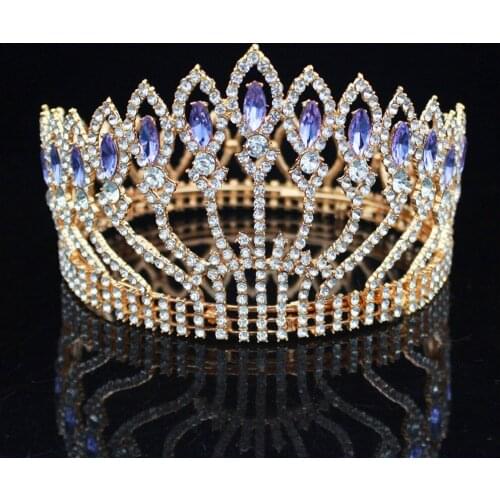 Crystal Queen Tiara Crowns Top Wedding Bridal Tiaras and Crowns Bride Diadem Women Prom Hair Ornaments Head Jewelry Accessories