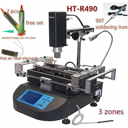 High quality HT-R490 Hot air BGA Rework Station automatic Chip BGA reballing Machine 220V 110V 3 zones